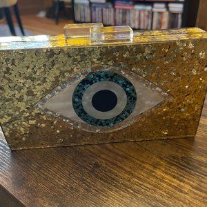 GOLD EVIL EYE CLUTCH